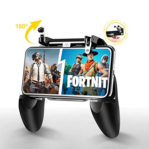 FIYAPOO Mobile Game Controller Compatible para Fortnite PUBG Controlador de Juego Móvil, Apuntar Sensibles para Knives out/Rules of Survival - Joystick Gamepad para Jugar en Android e iPhone