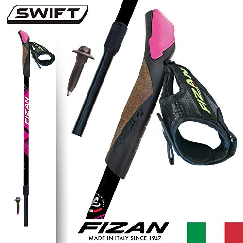 FIZAN Modelo Speed, Swift Bastones de Marcha nórdica de Aluminio ultraligeros Regulables, Rosa Fluo, Adultos Unisex, Talla S