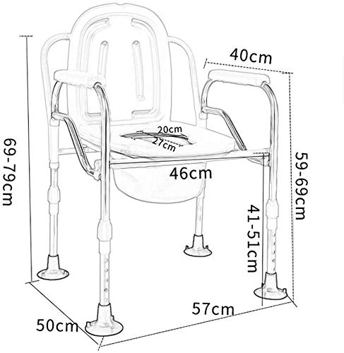 F.L.S Taburetes Y Asientos De Ducha Y Baño Silla con Orinal - Asientos de Inodoro elevados - Médico Paciente Posición elevada de heces - Silla de baño WC Ancianos (Color : A)