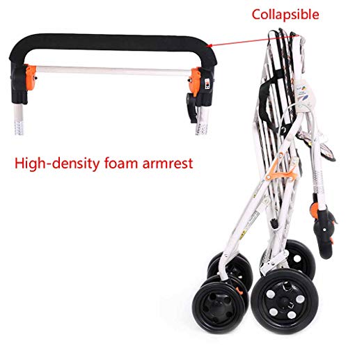 Folding trolley Caminante Plegable de 6 Ruedas para Ancianos, Carrito de Compras, Carrito de Compras para Ancianos, Caminar en el Parque