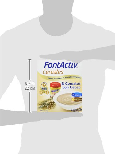 Fontactiv Cereales con Cacao 600 grs papilla de cereales de alto valor nutricional adaptada a las necesidades y requerimientos de adultos y personas mayores