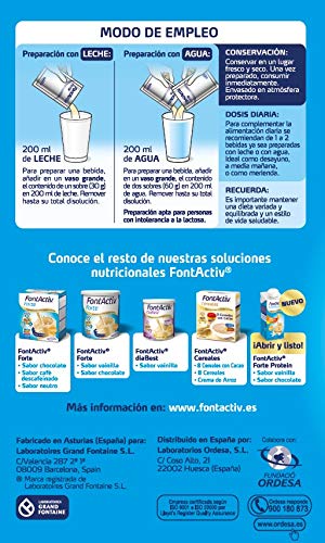 FONTACTIV Forte Vainilla Suplemento Nutricional para Adultos y Mayores - 30 grs 1 o 2 veces al día 800 gr