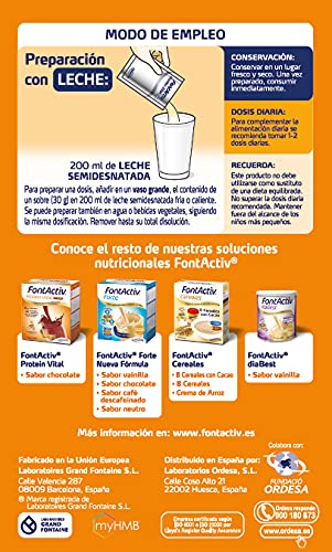 FONTACTIV Protein Vital Complemento Nutricional Para Adultos, Hiperproteico Con Hmb Y Alto Contenido En Vitaminas Y Minerales, 14 Sobres, Vainilla