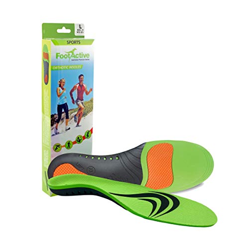 FootActive Sports - Plantillas ortopédicas avanzadas de alta intensidad para deportes, atletismo, ocio, trabajo y juegos - Máximo confort y absorción de choque, Verde (verde), 42/43 EU