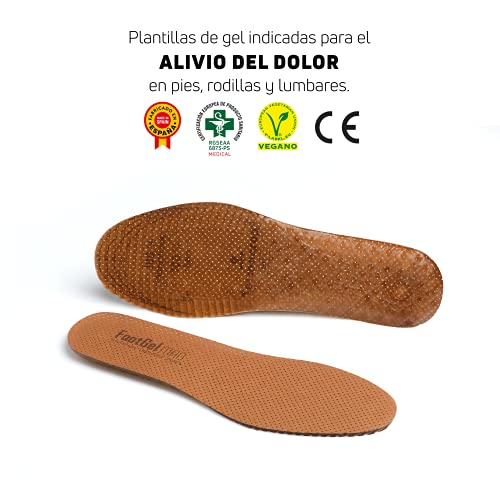 Footgel - Plantilla Extra cómoda de uso diario para hombre (Naranjo, 43-46)