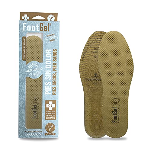 Footgel - Plantilla Extra cómoda de uso diario para hombre (Naranjo, 43-46)