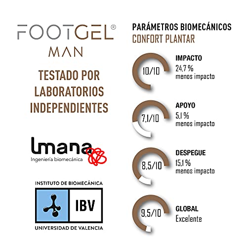 Footgel - Plantilla Extra cómoda de uso diario para hombre (Naranjo, 43-46)