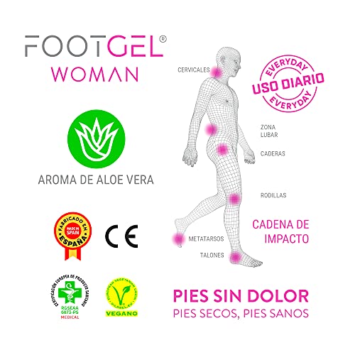 Footgel - Plantilla Mujer extra cómoda de uso diario (Aloe Vera, 39-42)