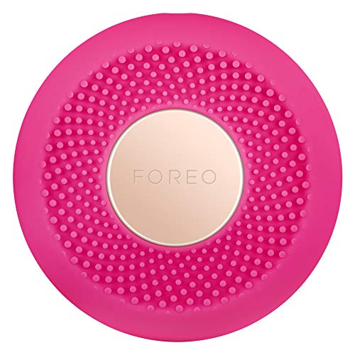 FOREO UFO mini Dispositivo de tratamiento facial con pulsaciones T-sonic, termoterapia y terapia de luz LED para todo tipo de pieles, Fuchsia