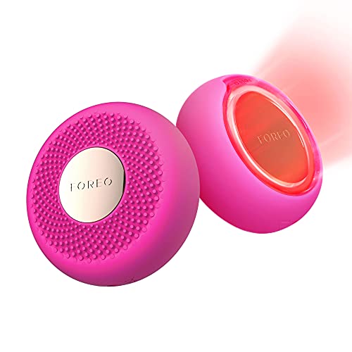 FOREO UFO mini Dispositivo de tratamiento facial con pulsaciones T-sonic, termoterapia y terapia de luz LED para todo tipo de pieles, Fuchsia