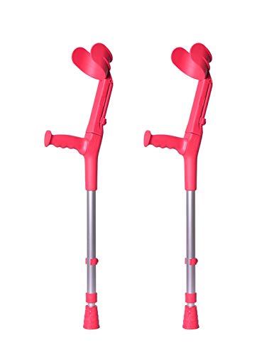 Forta, Muletas 2 uds rojo coral de codo birregulables infantiles, infantil QA-00153/03LOT