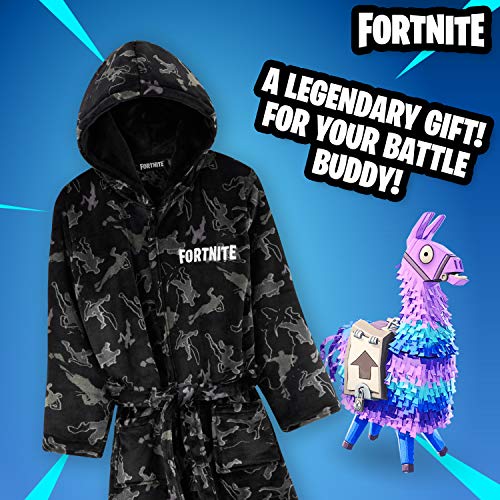 Fortnite Bata Forro Polar Niño, Albornoz Niño con Capucha y Cinturon, Batas de Casa Suaves, Regalos Para Niños y Adolescentes Edad 7-14 Años (Camuflaje, 7-8 Años, 7_years)