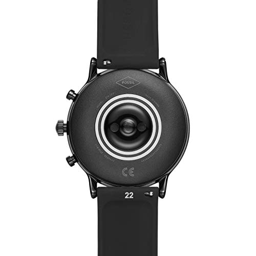 Fossil Smartwatch Gen 5 para Hombre con Pantalla Táctil, Altavoz, Frecuencia Cardíaca, GPS, NFC y Notificaciones Smartwatch, Silicona Negra