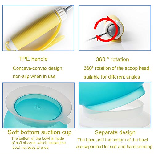 FPTB Cubiertos para Necesidades Especiales Vajilla para Ancianos discapacitados Tenedores Tazón Cuchara antivibración antivibración para Pacientes con Enfermedad de Parkinson, antisalpicaduras