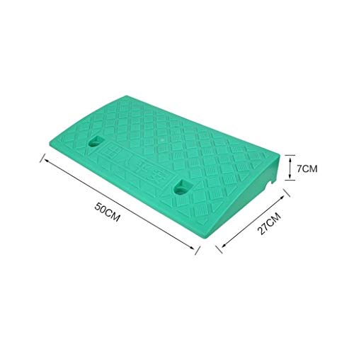 Frenar rampas de Protección Ambiental de plástico Familia Rampas Las Personas con Movilidad Reducida con Silla de Ruedas Rampas Altura: 7-13CM (Color : Green, Size : 50 * 27 * 7CM)