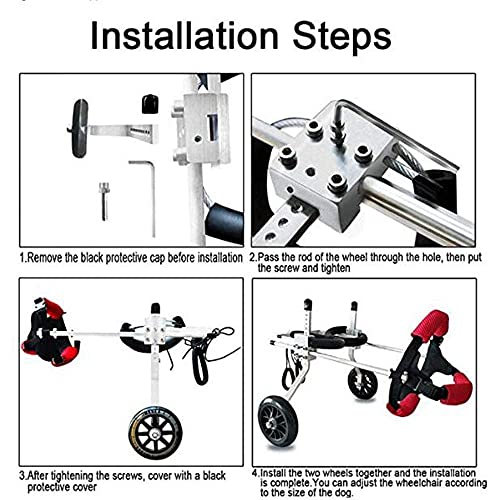 FXBFAG Silla de Ruedas para Perros Ruedas Ajustables Carro para Silla de Ruedas para Perros Discapacitados Coche para Caminar asistido por Perros para discapacitados Rehabilitación de Patas Trasera