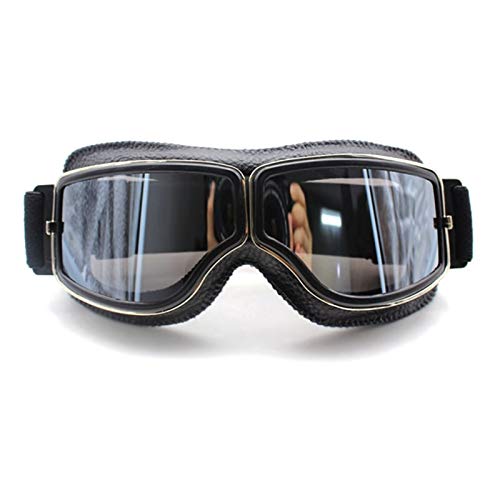 Gafas Moto,Moto Gafas Gafas de gafas de motocicleta retro Vintage Motocicleta GOG GLES GLES OTRIENTES DEPORTES DE CUERO for LOS GRASA DE AVIATOR Gafas Motocross (Color : Goggles style 13)