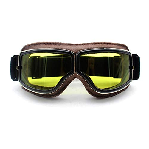 Gafas Moto,Moto Gafas Gafas de gafas de motocicleta retro Vintage Motocicleta GOG GLES GLES OTRIENTES DEPORTES DE CUERO for LOS GRASA DE AVIATOR Gafas Motocross (Color : Goggles style 13)