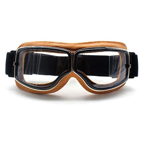 Gafas Moto,Moto Gafas Gafas de gafas de motocicleta retro Vintage Motocicleta GOG GLES GLES OTRIENTES DEPORTES DE CUERO for LOS GRASA DE AVIATOR Gafas Motocross (Color : Goggles style 13)