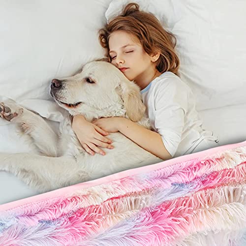 Galatée 160*200cm Arco Iris Colores Moda única Manta para Sofás Diseño Iridiscente,Manta para Cama Microfibra Piel Artificial Suave y Cálida,Manta Invierno Adecuada para Sofá /Cama Decora tu Vida