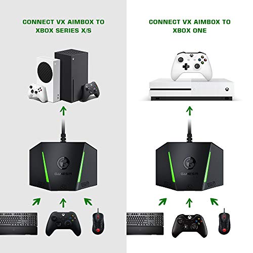 GameSir VX AimBox - Conversor de adaptador para teclado y ratón, convertidor de controlador para Xbox One, Xbox Series X/S, Playstation 5, Playstation 4 y Nintendo Switch