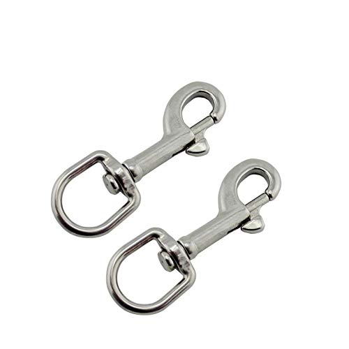 Gancho giratorio 2 unids acero inoxidable 316 óvalado tornillo giratorio gancho de presión 65 mm 72mm 82mm 91mm tijera de metal tijera de langosta gancho de gancho para correas de perro llave Ascensor