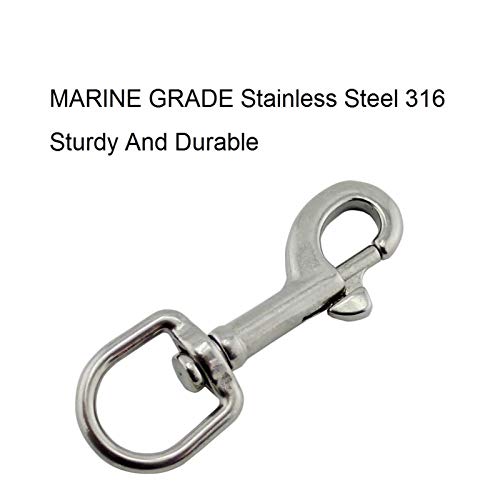 Gancho giratorio 2 unids acero inoxidable 316 óvalado tornillo giratorio gancho de presión 65 mm 72mm 82mm 91mm tijera de metal tijera de langosta gancho de gancho para correas de perro llave Ascensor