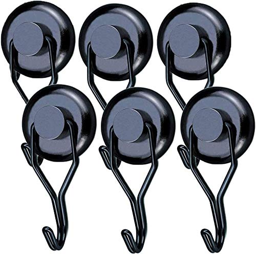 Gancho Iman Furgoneta Nevera Colgar Llaves 45kg Ganchos Magneticos Potente Neodimio Extrafuerte Negro Imanes Con Gancho Imanes de Gancho 32 mm 6 PC