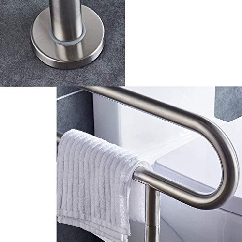 GAOLILI Barras de sujeción Ducha Barra de sujeción Seguridad Barandilla, en Forma de U Paredes de Montaje en Carril, bañeras de baño asidero Auxiliar Soporte (Color : Silver, Size : 60cm)