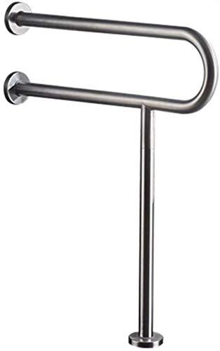 GAOLILI Barras de sujeción Ducha Barra de sujeción Seguridad Barandilla, en Forma de U Paredes de Montaje en Carril, bañeras de baño asidero Auxiliar Soporte (Color : Silver, Size : 60cm)