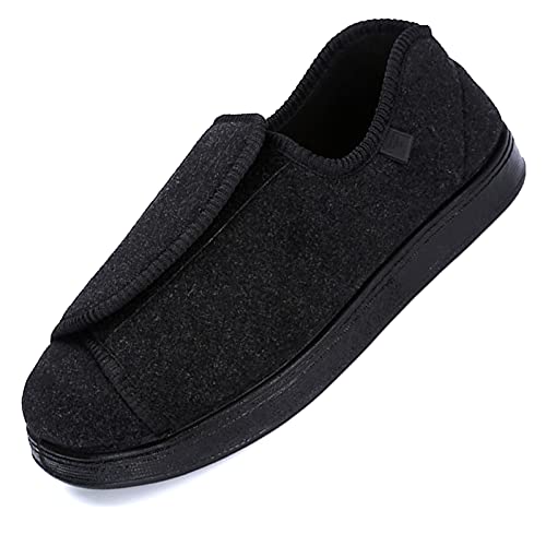 gaoxiao Calzado para Mujer para Pies Hinchados Zapatillas Zapatos Diabeticos Zapatillas de Andar al Aire Libre de Ancho Ancho Ajustables Zapatillas Ortopédicas(Size:37,Color:Negro)