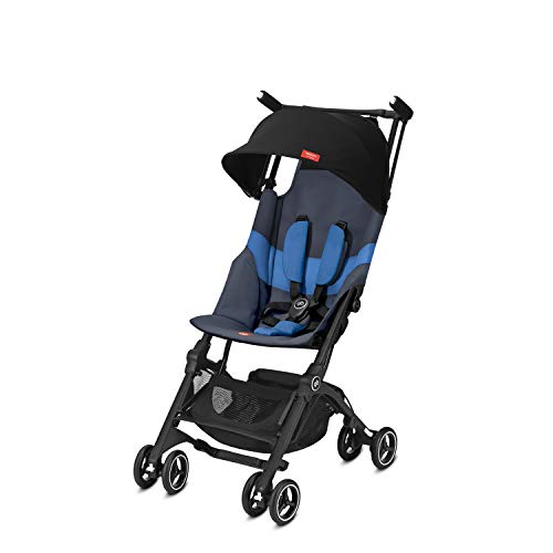 Gb Gold Pockit+ - Silla de paseo ultra compacta para todo terreno, compatible con equipaje de cabina, de 6 meses a 17 kg (aprox. 4 años), azul noche