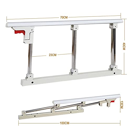 Gdmokle Barandilla Plegable de Seguridad, Adultos Anti Caída Barra Apoyo, para Ancianos Adultos, Mujer Embarazada Barra de Parachoques Ayudar Minusválido Barrera para Cama, 3 Verticales