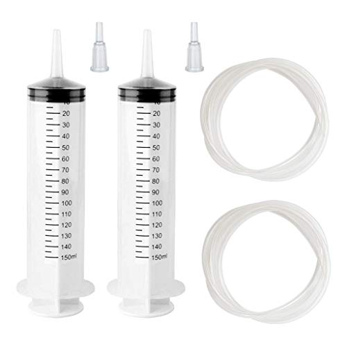 Gebildet 2pcs 150ml Grande Jeringa de Plástico Jeringa Dosificadora con 1.5m Manguera y Adaptador de Punta para Laboratorios Científicos,Medición,Mejora Doméstica