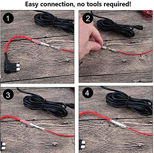 Gebildet 8pcs 12V-24V Estándar Portafusible,Coche Circuito Cuchilla Estilo Adaptador Cable Fusible,Add-A-Circuit Fusible Titular con 6pcs Mediano Fusibles(3A/5A/7.5A/10A/15A/20A)+1pc Extractor