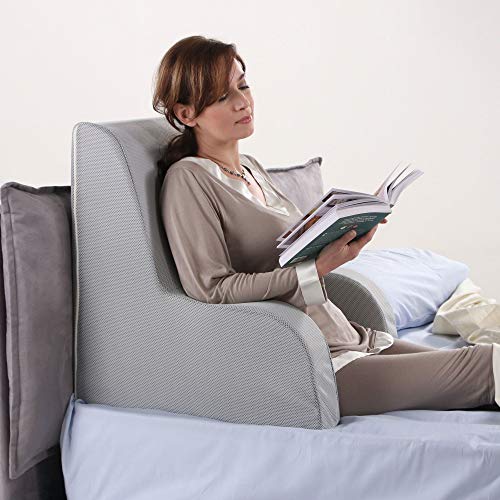 GEEMMA s.r.l. Sillón de cama Plus, respaldo ortopédico o sillón sanitario con tejido desenfundable y lavable, para personas mayores o lactantes, reposapiés para la espalda, cama grande