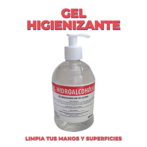 Gel Hidroalcohólico 500 ml 70% alcohol con dosificador [3 Unidades] Fabricado en España