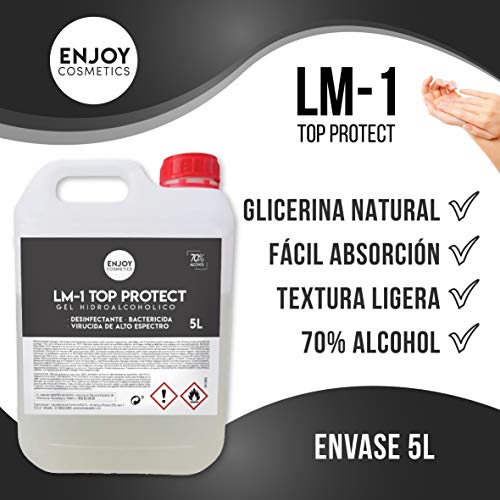 Gel hidroalcohólico 5L. 70% alcohol. Para manos y superficies, desinfección garantizada