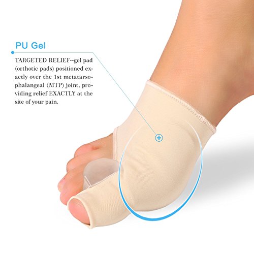 Gel Pad Juanete Corrector, separador de dedos de gel Toe separadores de dedos de los pies 2 patucos fácil uso día o noche para Hallux Valgus alivio del dolor (1 par)