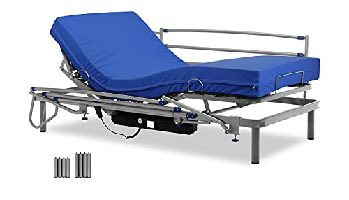 Gerialife® Cama articulada con colchón Sanitario HR Impermeable (105x190 + Barandillas)