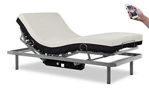 Gerialife® Pack Cama articulada eléctrica con colchón ortopédico viscoelástico 20 cm. (105x190, Mando inalámbrico)