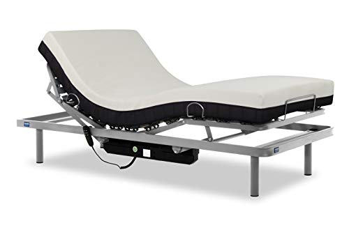 Gerialife® Pack Cama articulada eléctrica con colchón ortopédico viscoelástico 20 cm. (105x190, Mando por Cable)