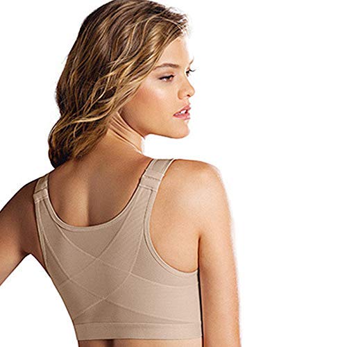 gfhjgjhj Mujer Corrector de Postura Inalámbrico Soporte para Espalda Sujetador, Mujer Corrector de Postura Sujetador Inalámbrico Soporte para Espalda Levantar Yoga Sujetador Ropa Interior - Nude, M