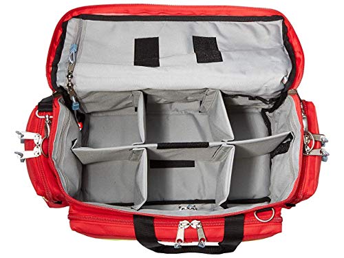 GIMA ref 27151 Bolsa"Smart" para emergencias sanitarias, poliéster, 55 x 35 x 32cm, talla mediana, roja, maleta primeros auxilios con compartimientos internos y externos, resistente al agua