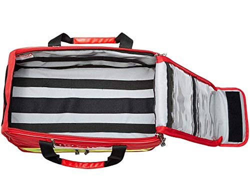 GIMA ref 27161 Bolsa"Life 2" para emergencias sanitarias con 5 bolsas de colores, poliéster, 49 x 28 x 33cm, roja, maleta de primeros auxilios con compartimientos internos y externos