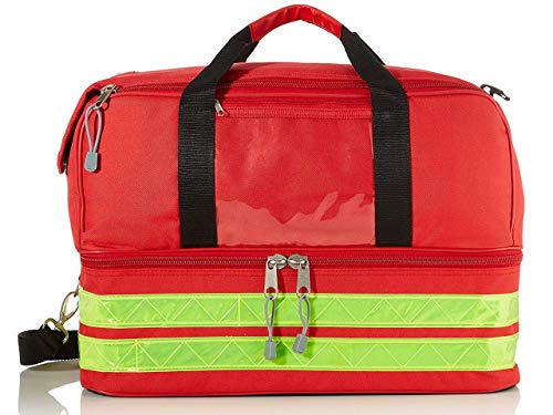 GIMA ref 27161 Bolsa"Life 2" para emergencias sanitarias con 5 bolsas de colores, poliéster, 49 x 28 x 33cm, roja, maleta de primeros auxilios con compartimientos internos y externos