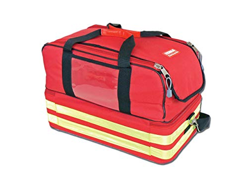 GIMA ref 27161 Bolsa"Life 2" para emergencias sanitarias con 5 bolsas de colores, poliéster, 49 x 28 x 33cm, roja, maleta de primeros auxilios con compartimientos internos y externos