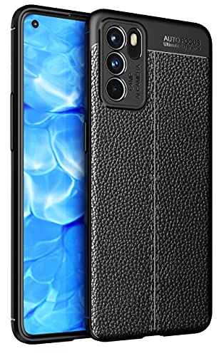 GIOPUEY Funda para OPPO Reno 6 5G, TPU Delgada Disipacion de Calor Telefono Movil Cover, Material Suave Sensación Cómoda Huella Digital Anti Case - Negro