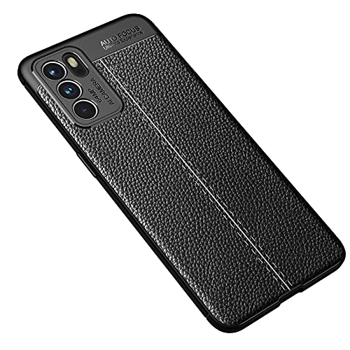 GIOPUEY Funda para OPPO Reno 6 5G, TPU Delgada Disipacion de Calor Telefono Movil Cover, Material Suave Sensación Cómoda Huella Digital Anti Case - Negro