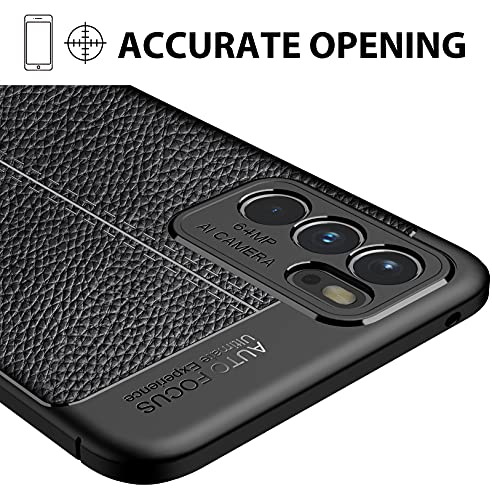 GIOPUEY Funda para OPPO Reno 6 5G, TPU Delgada Disipacion de Calor Telefono Movil Cover, Material Suave Sensación Cómoda Huella Digital Anti Case - Negro